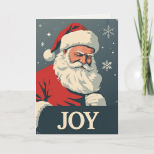Vintage Americana Bold Joy Santa Blank Holiday Card