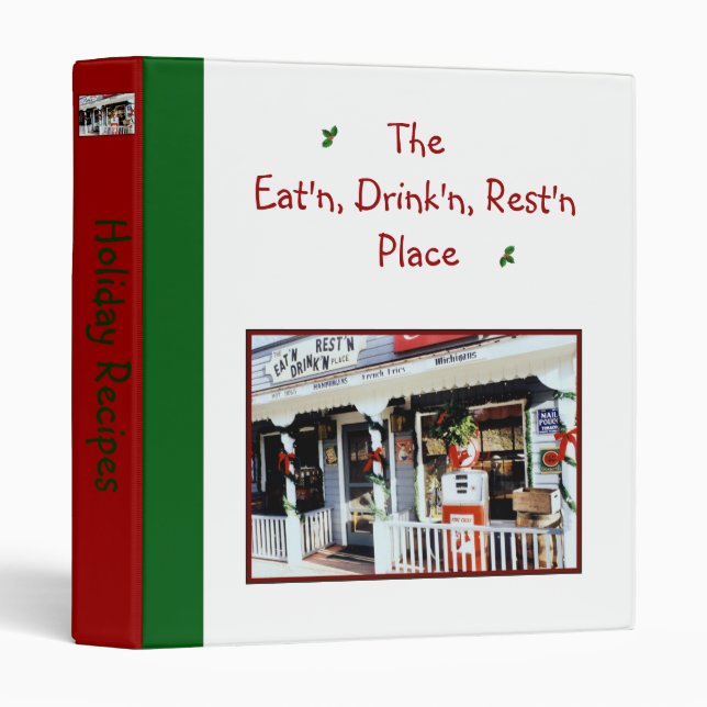 'Vintage Americana Christmas' Recipes Binder (Front/Spine)