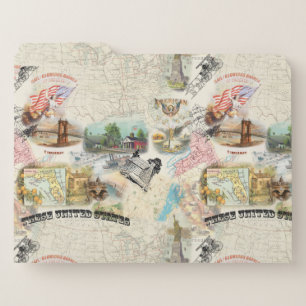 Vintage Americana File Folder