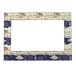 Vintage Americana Fireworks Scenic (1) Magnetic Frame