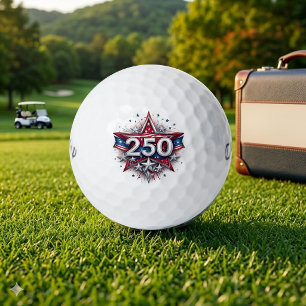 Vintage Americana Fourth July Patriotic Star Theme Golf Balls