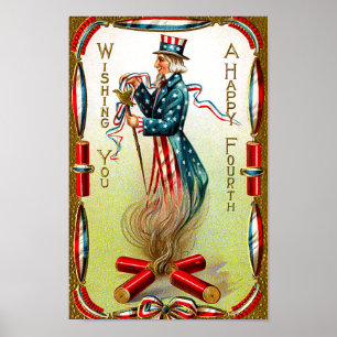 Vintage Americana July Fourth Poster
