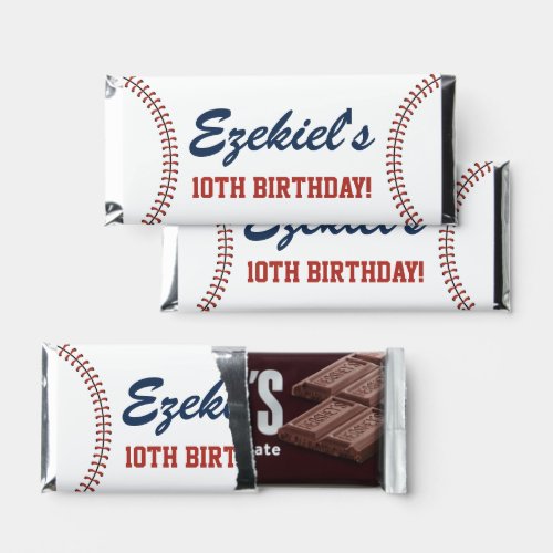 Vintage Americana Navy  Red Baseball Birthday Hershey Bar Favors