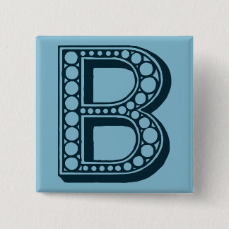 Vintage Americana, ornamental monogram B Pinback Button