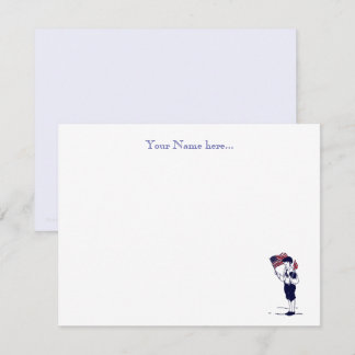 Vintage Americana Patriotic Flag and Fireworks Note Card