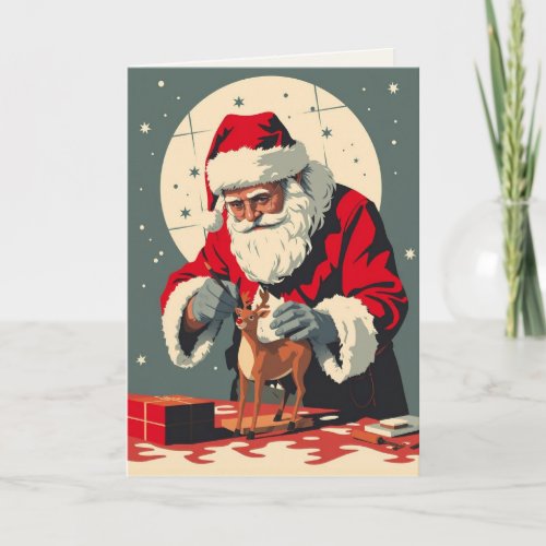 Vintage Americana | Santa Painting Reindeer Blank