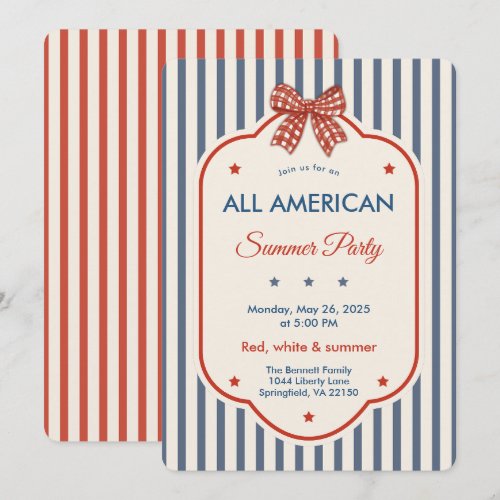 Vintage Americana Summer Party Invitation