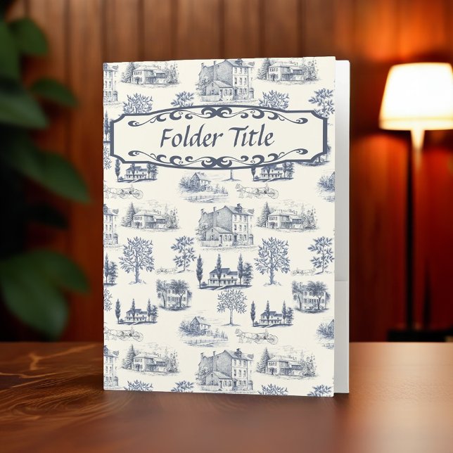 Vintage Americana Toile Pocket Folder (Creator Uploaded)