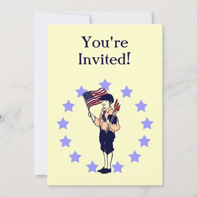 Vintage Americana US Flag Custom Party Invitations (Front)