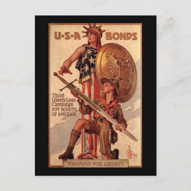 Vintage Americana USA Bonds Postcard (Front)