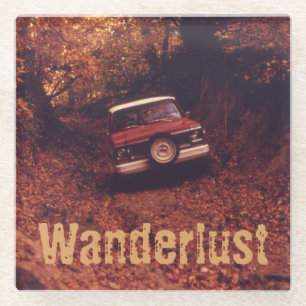 Vintage Americana Wanderlust Glass Coaster
