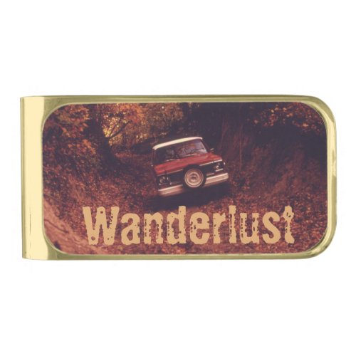 Vintage Americana Wanderlust Gold Finish Money Clip