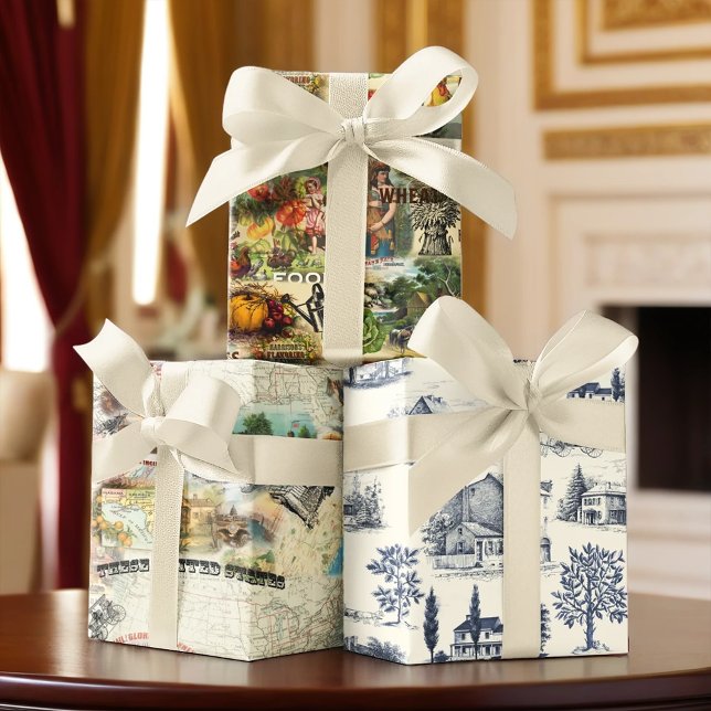 Vintage Americana Wrapping Paper Sheets (Creator Uploaded)