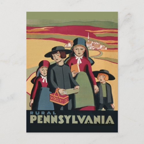 Vintage Amish Rural Pennsylvania Travel Tourism Postcard