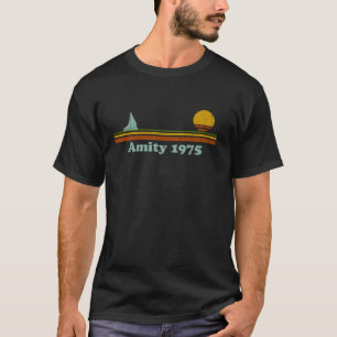 Vintage Amity 1975 Sunset Retro Sailboat Sunrise S T-Shirt