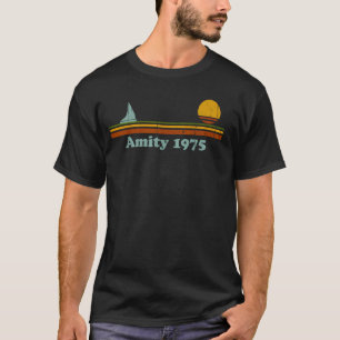 Vintage Amity 1975 Sunset Retro - Sailboat Sunrise T-Shirt