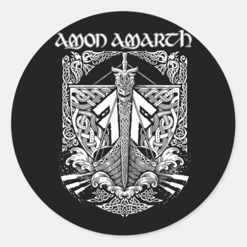 Vintage Amon Amarth Design For Fans Lover Classic Round Sticker