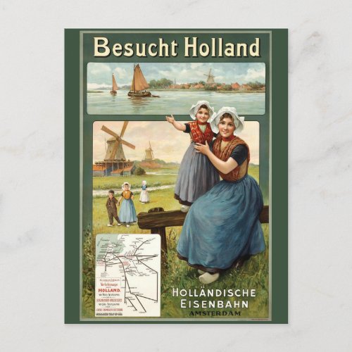 Vintage Amsterdam Holland Dutch Travel Postcard