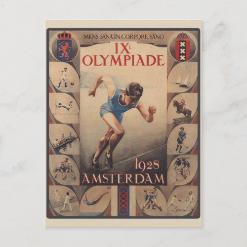 Vintage Amsterdam Netherlands Olympics  Postcard