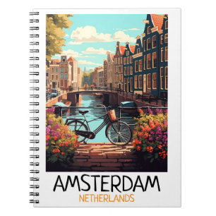 Vintage Amsterdam Netherlands Painting Notebook