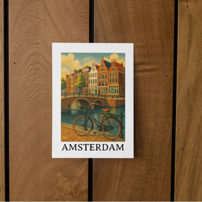 Vintage Amsterdam – Retro Travel Design Postcard (Vintage Amsterdam – Retro Travel Design Postcard)