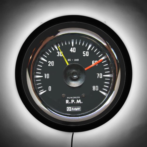 Vintage Analog Auto Tachometer LED Sign