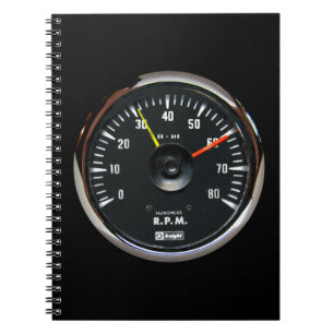 Vintage Analog Auto Tachometer Notebook
