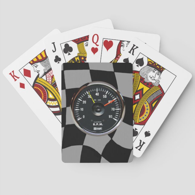 Vintage Analog Auto Tachometer Playing Cards (Back)