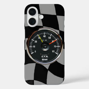 Vintage Analog Auto Tachometer Racing iPhone 16 Case