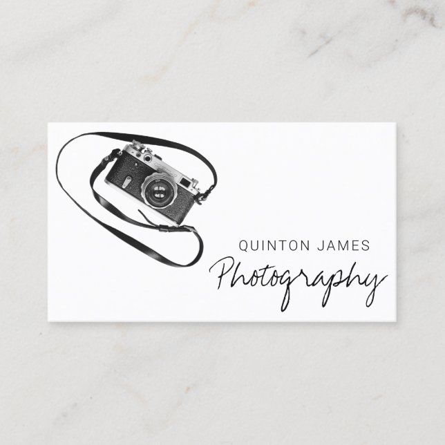 Vintage Analog Camera Photography Business Card (Front)
