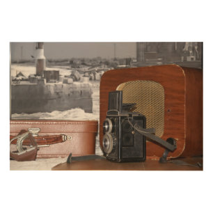 Vintage analog Camera-recorder Wood Wall Art