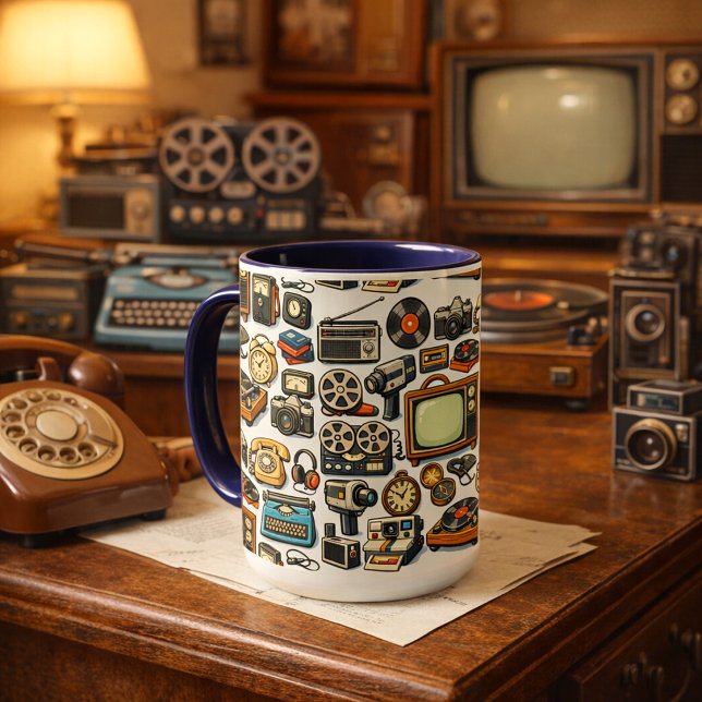 Vintage Analog Devices Collage Pattern Mug (Creator Uploaded)