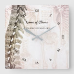 Vintage Anatomic Spine Chiropractor Clinic Square Wall Clock at Zazzle