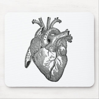 Vintage Anatomical Heart Mouse Pad