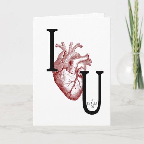 Vintage Anatomical Heart Valentines Day Holiday Card