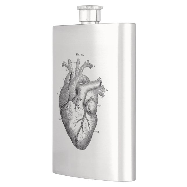Vintage Anatomical Human Heart Classic Flask (Left)