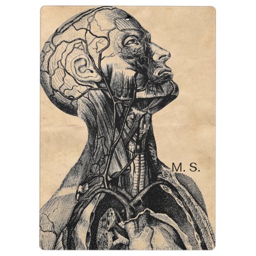 Vintage Anatomical Illustration of the Upper Body Clipboard