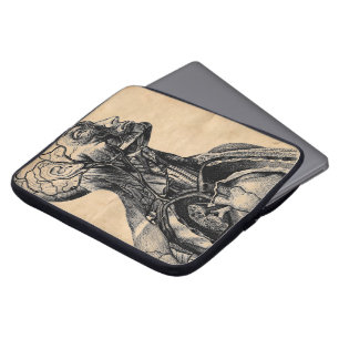 Vintage Anatomical Illustration of the Upper Body Laptop Sleeve