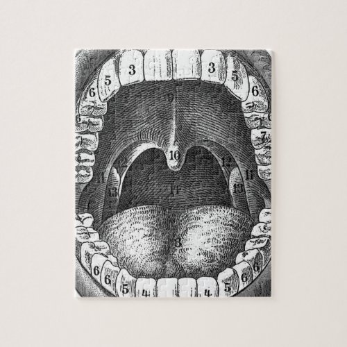 Vintage Anatomical Mouth Jigsaw Puzzle