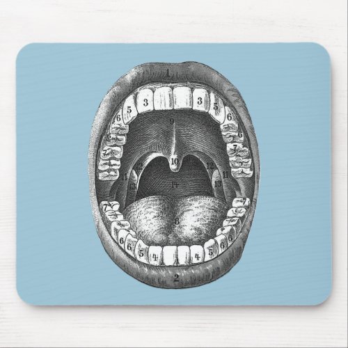Vintage Anatomical Mouth Mouse Pad