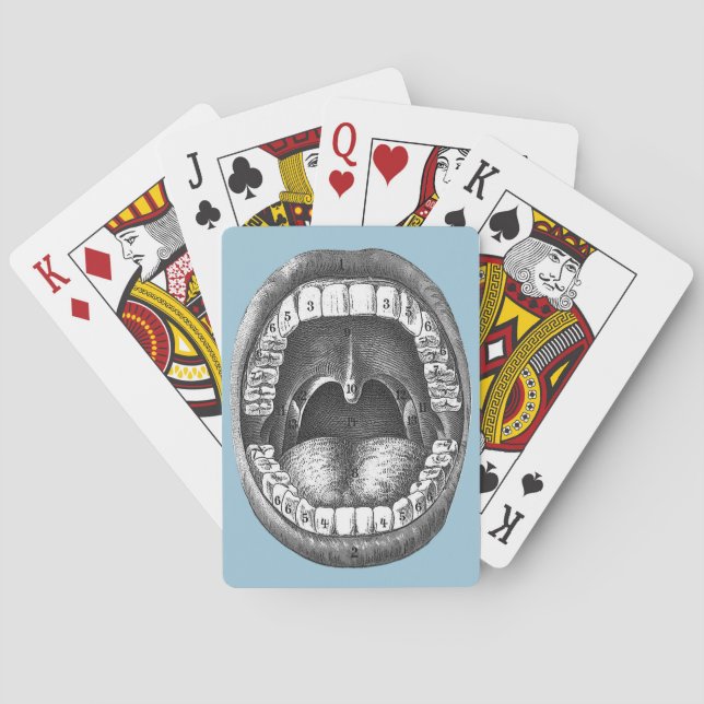 Vintage Anatomical Mouth Poker Cards (Back)