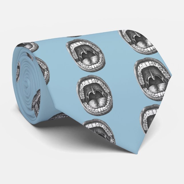 Vintage Anatomical Mouth Tie (Rolled)
