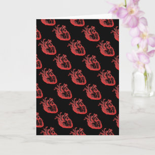 Vintage Anatomical Red Heart Macabre Greeting Card