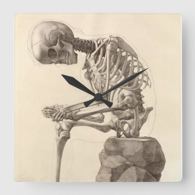 Vintage Anatomical Skeleton Clock (Front)