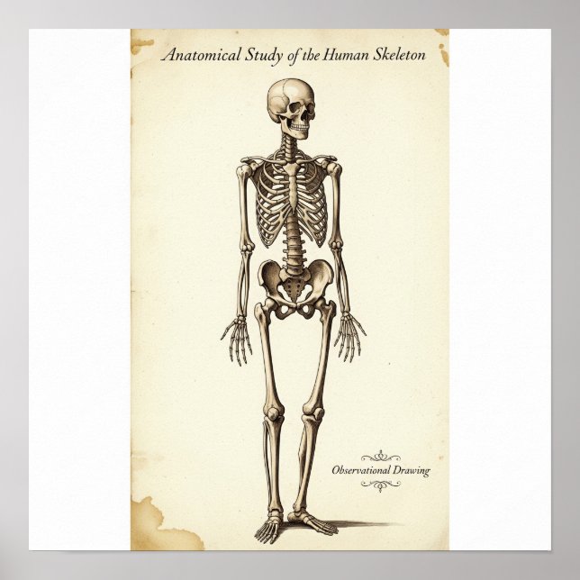 Vintage Anatomical Study Poster (Front)
