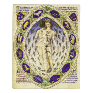 Vintage Anatomical Zodiac Man Celestial Map Jigsaw Puzzle