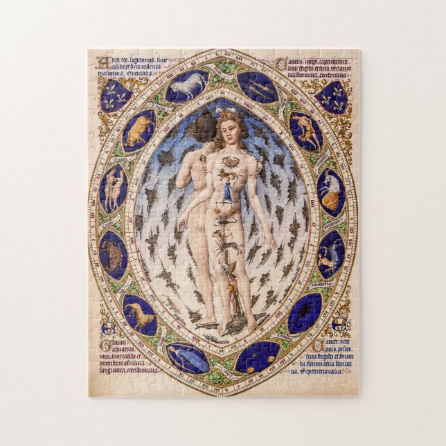  Vintage Anatomical Zodiac Man Celestial Map Jigsaw Puzzle (Vertical)