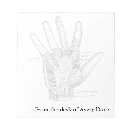 Vintage Anatomy Art The Palm Of The Hand Notepad