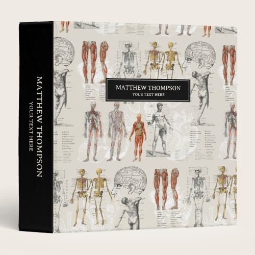 Vintage Anatomy Biology Illustrations 3 Ring Binder