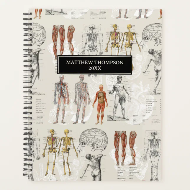 Vintage Anatomy Biology Illustrations Planner | Zazzle